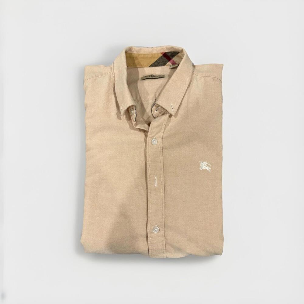 BURBERRY BRIT MENS CASUAL BUTTON SHIRT SIZE XL ORANGE MADE IN TURKEY VGC!
